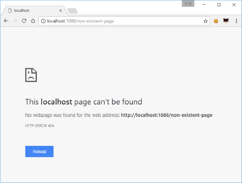 خطای Page Not Found در گوگل کروم